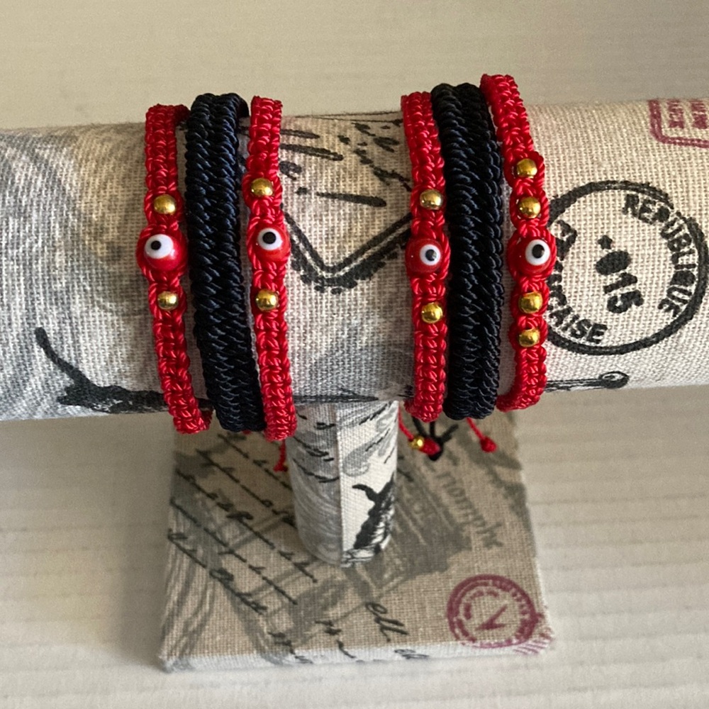 EVIL EYE Hand Woven Bracelet Set of Three
